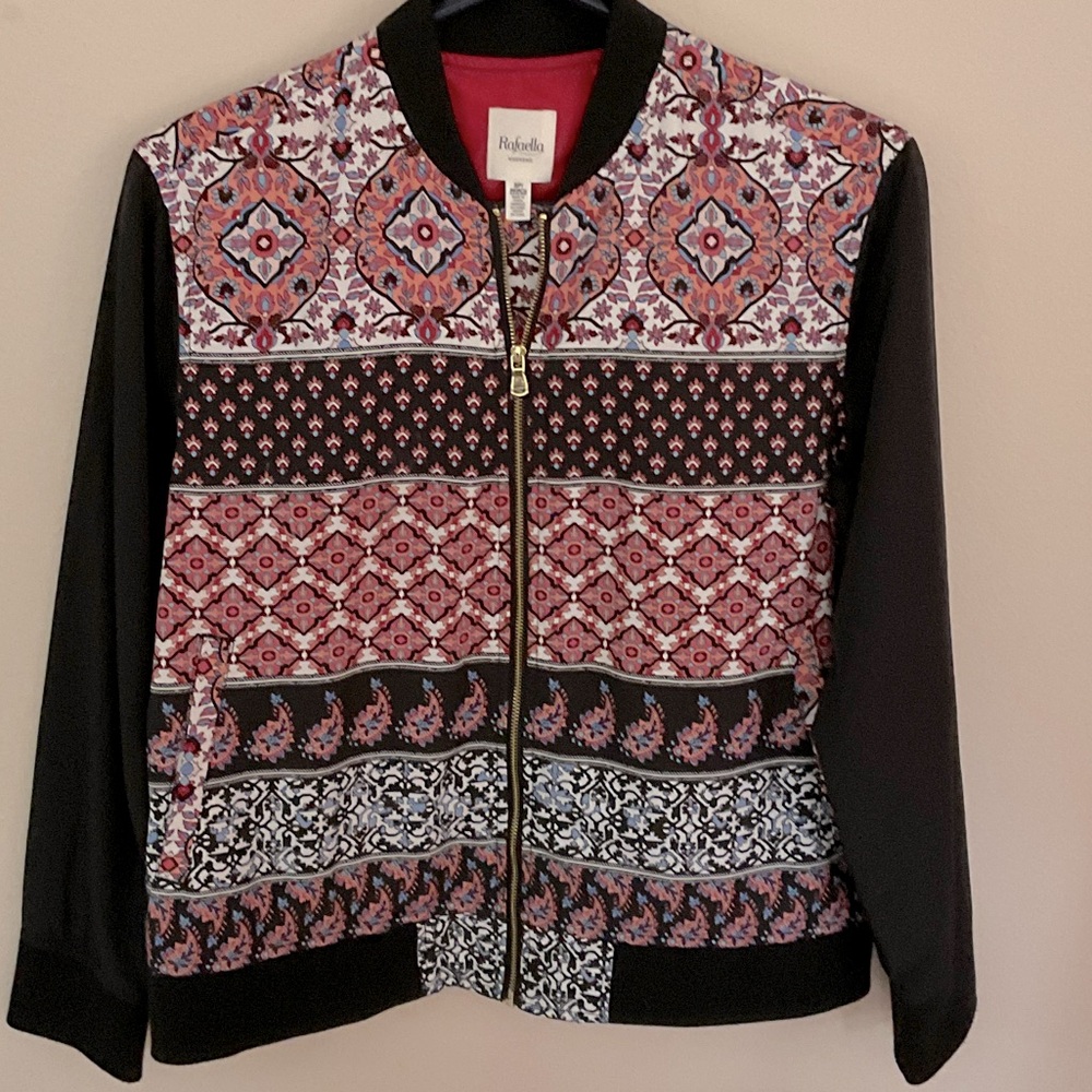 Rafaella Multicolor Patterned Bomber Jacket - image 1
